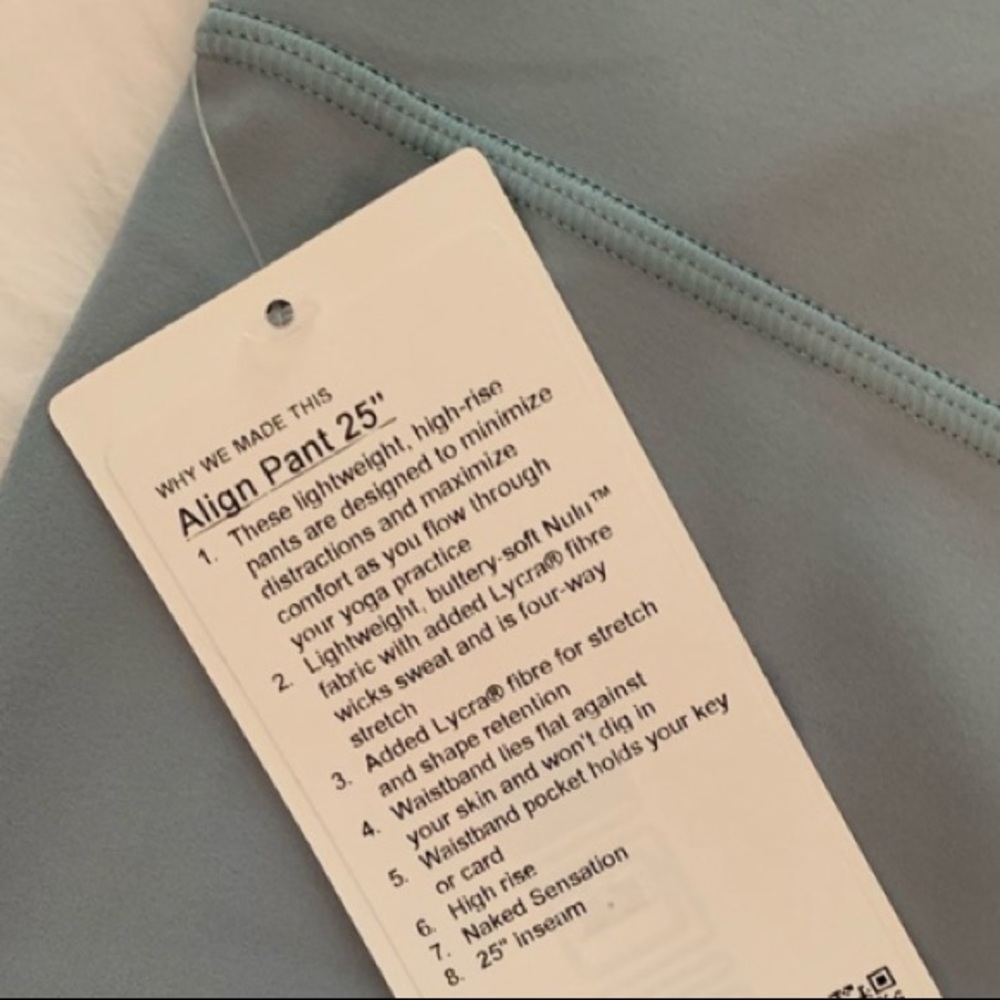 Lululemon BUCA blue cast align pant 28” size 10 - Picture 5 of 7